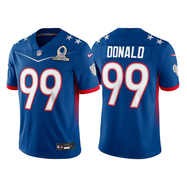 Men's Royal Los Angeles Rams #99 Aaron Donald 2022 Pro Bowl Stitched Jersey